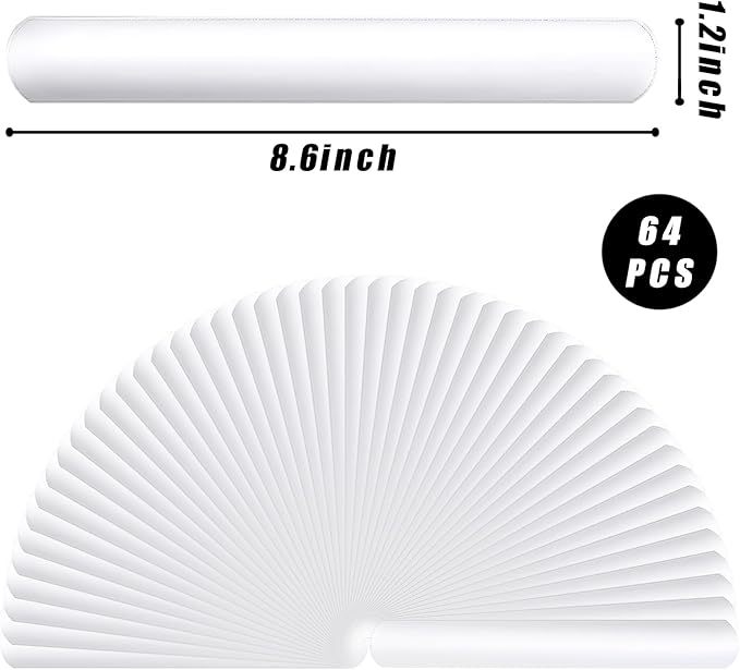 MCPINKY 64PCS Slap Bracelets White, Blank Snap Bands Party Slap Bracelets DIY Wrist Bands for Kids Birthday Party Favors School Crafts