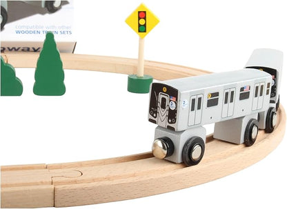 Daron NYC MTA 20Piece Wooden Subway Set