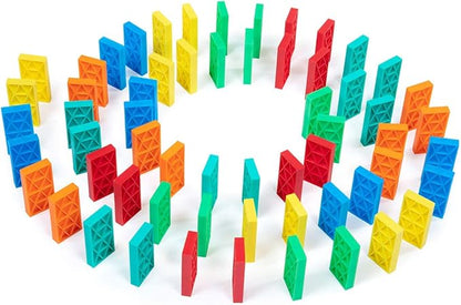 Bulk Dominoes Kinetic Domino Kit | Dominoes Set, STEM STEAM Small Toys, Family Games for Kids, Kids Toys and Games, Building, Toppling, Chain Reaction Sets (68pc)