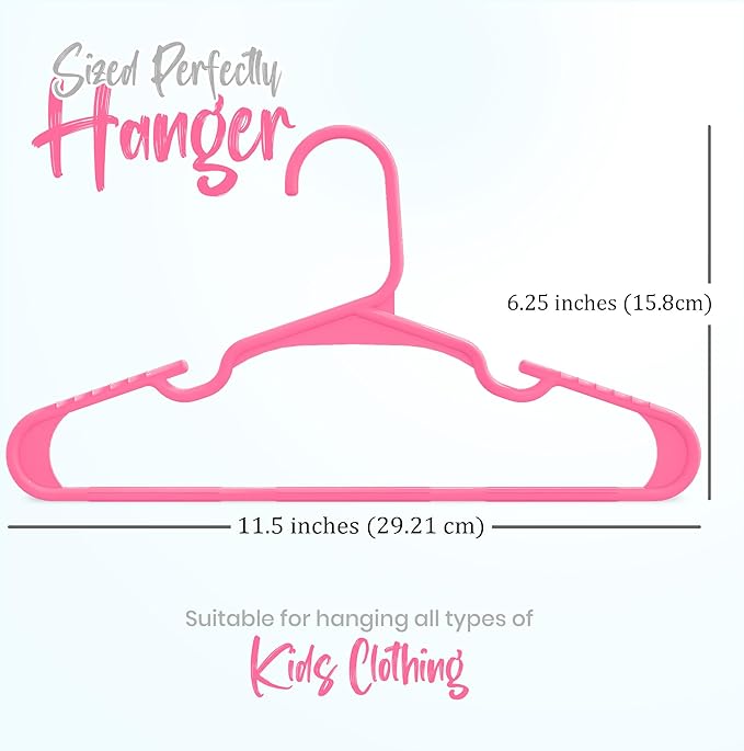 Utopia Home 160 Pack Kids Hangers - 11.5 Inch Plastic Baby Hangers for Closet - Childrens Hangers for Clothes & Infant Hangers for Closet - Ideal for Everyday Standard Use (Pink)