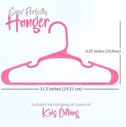 Utopia Home 240 Pack Kids Hangers - 11.5 Inch Plastic Baby Hangers for Closet - Childrens Hangers for Clothes & Infant Hangers for Closet - Ideal for Everyday Standard Use (Pink)