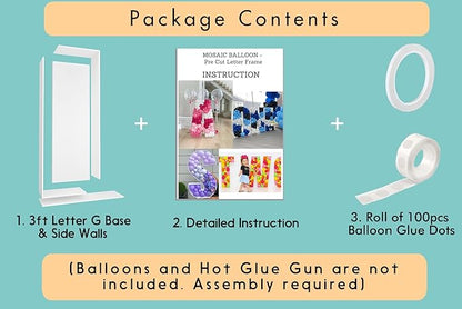 3FT Tall Mosaic Balloon Frame Letters Big Marquee Light Up Letters DIY Kit for Birthday Party Wedding Backdrop Decor Letter I Pre-Cut Foam Board