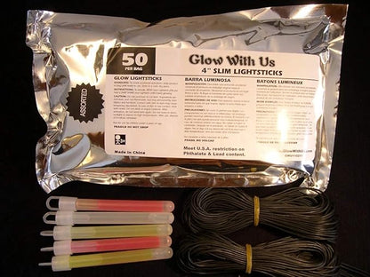 Glow Sticks Bulk Wholesale, 50 4” Glow Stick Light Sticks. Assorted Bright Colors, Kids Love Them! Glow 8-12 Hrs, 2-Year Shelf Life, Sturdy Packaging, GlowWithUs Brand