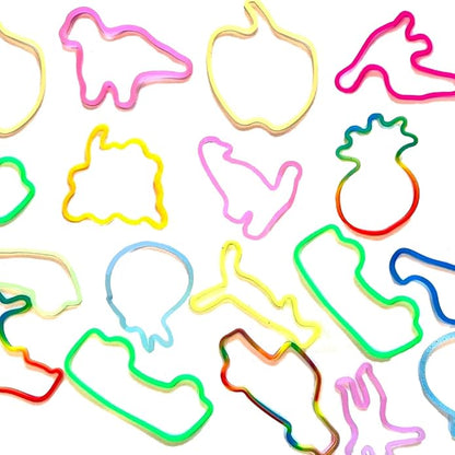 Mega Assortment Fun Bandz - Silicone Bandz Bracelets in a variety of vibrant colors and fun shapes, fun silly Toy for Children (48pc)