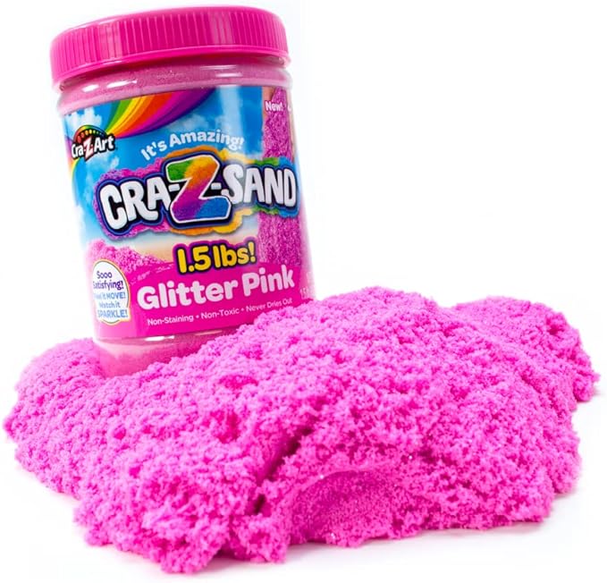 Cra-Z-Art Cra-Z-Sand Party Pack Glitter Pink Sand 3 Pack of 1.5lb Jars, Bulk Party Favor 3 Pack