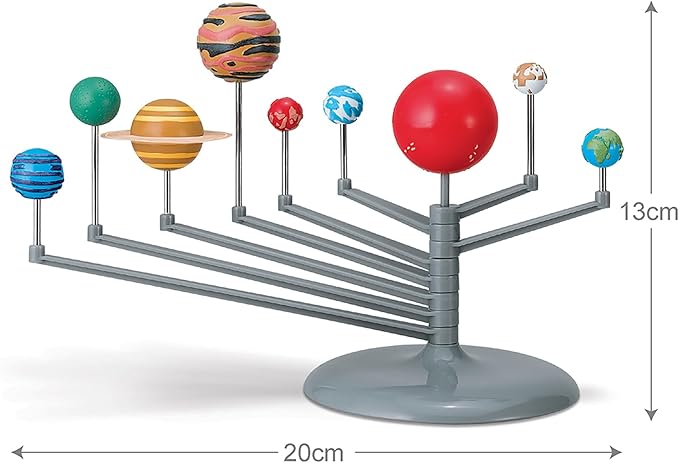 4M: Solar System Planetarium - Assemble Your Own 11.8" Model, Snap-Together, Glow-in-The-Dark Paint, DIY STEM Craft & Science Project Kit, Kids 8+