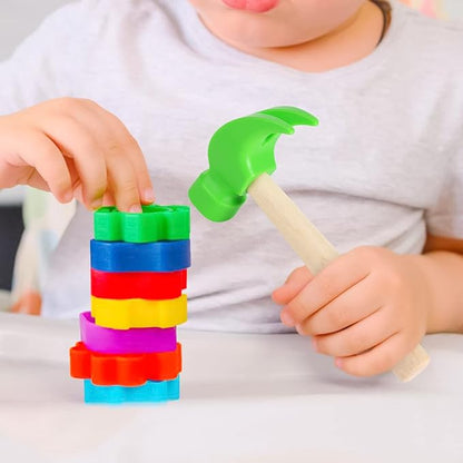 Fowecelt Wooden Hammer Toys Simulation Hammers Maintenance Tools Educational Toys for Kids Birthday Party Games Supplies