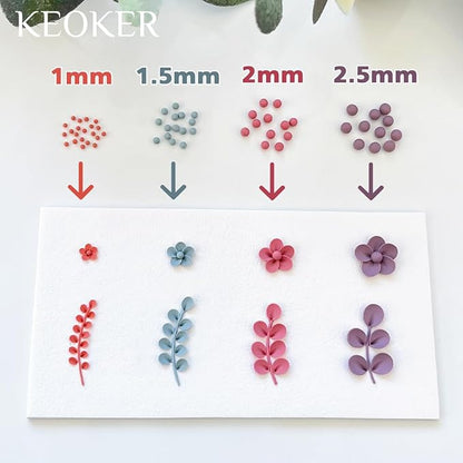 Keoker 4 Sizes Polymer Clay Bead Roller, Polymer Clay Bead Maker, Bead Molds for Clay, Polymer Clay Tool