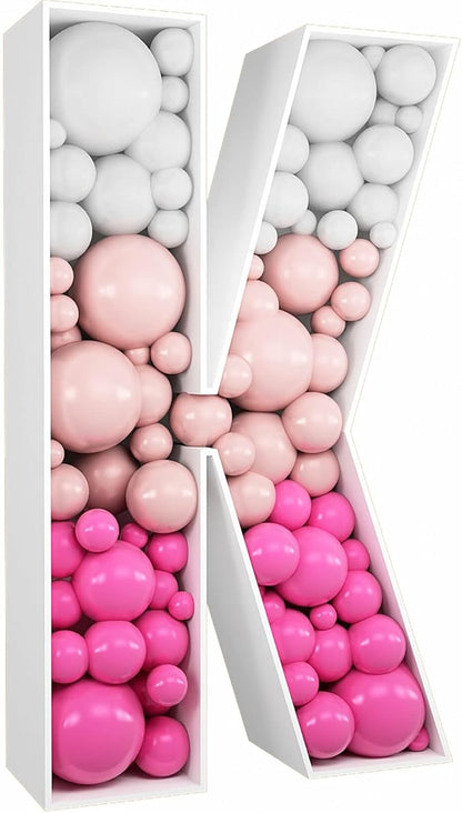 3FT Tall Mosaic Balloon Frame Letters Big Marquee Light Up LettersDIY Kit for Birthday Party Wedding Backdrop Decor Letter K Pre-Cut Foam Board