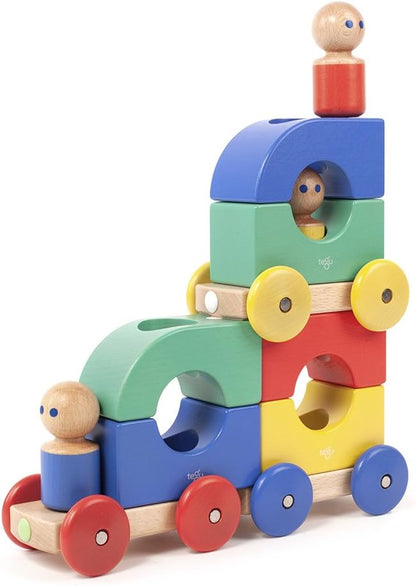 12 Piece Tegu Magnetic Tram Building Block Set, Big Top