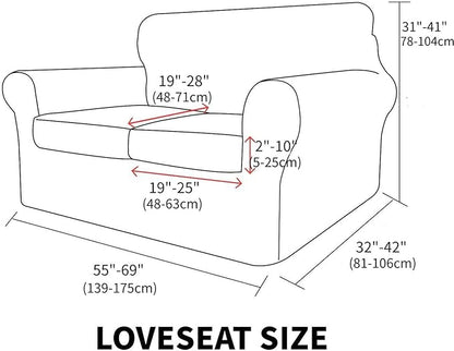 MAXIJIN 3 Piece Jacquard Couch Covers for 2 Cushion Couch Stretch Non Slip Love Seat Couch Cover for Dogs Pet Friendly Elastic Furniture Protector Loveseat Slipcovers (Loveseat, Peacock Blue)