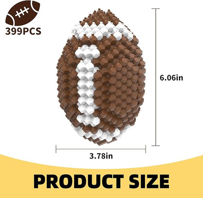 Football Block Set, Adults challenging STEM Block Decoration, Miniature 3D Educational Toys for 14 15 16 Years and Above, (399 Pieces)
