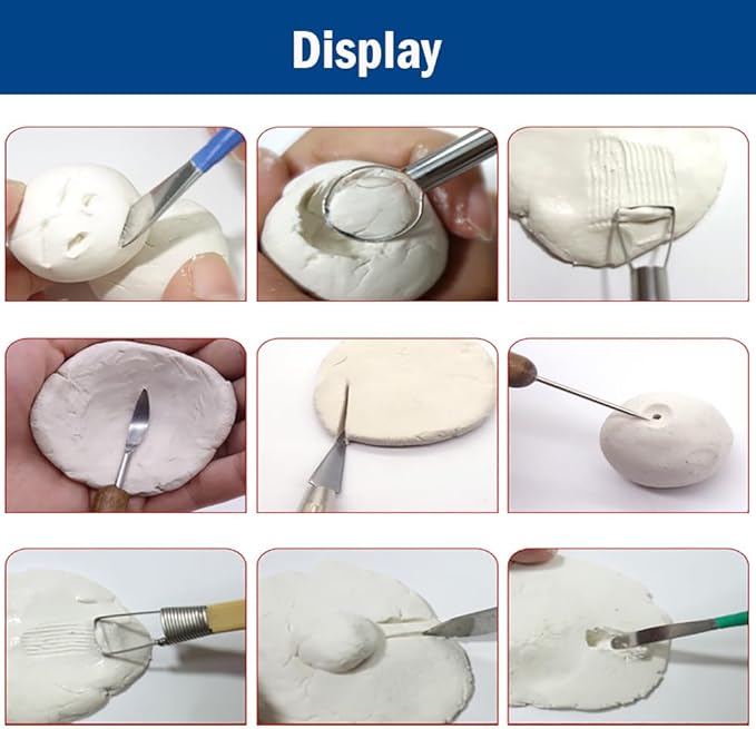 Clay Tools Sculpting for Polymer Air Dry Modeling Clay Beginners & Professionals Ideal for DIY Pottery & Ceramics Tools Double-Sided Polymer Carving Tools Kit (6)