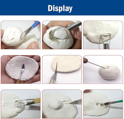 Clay Tools Sculpting for Polymer Air Dry Modeling Clay Beginners & Professionals Ideal for DIY Pottery & Ceramics Tools Double-Sided Polymer Carving Tools Kit (6)