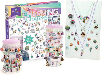 Craft-tastic — Puffy Charming Charms — Designs Pins, Necklaces, and Bracelets — Fun Creative Craft Kit for Ages 8+