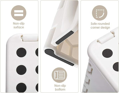 ACKO 10pack Folding Step Stool -13inch Height Premium Heavy Duty Foldable Foot Stool for Kids and Adults, Kitchen Garden Bathroom Stepping Stool White