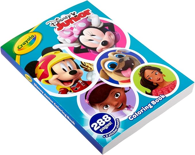 Crayola Disney Coloring Book, Disney Jr. Gift, 288 Pages, Ages 3, 4, 5, 6