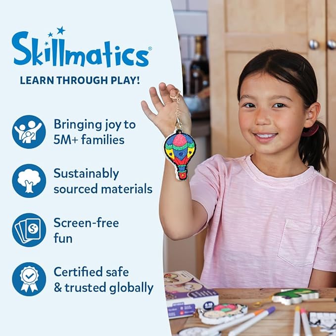 Skillmatics Poke-in Art - Flower Bouquet, DIY Wood Craft Kit, Mother’s Day Gift, Mess-Free Creative Play for Girls and Boys Ages 4, 5, 6, 7, 8, 9, Fine Motor Skills