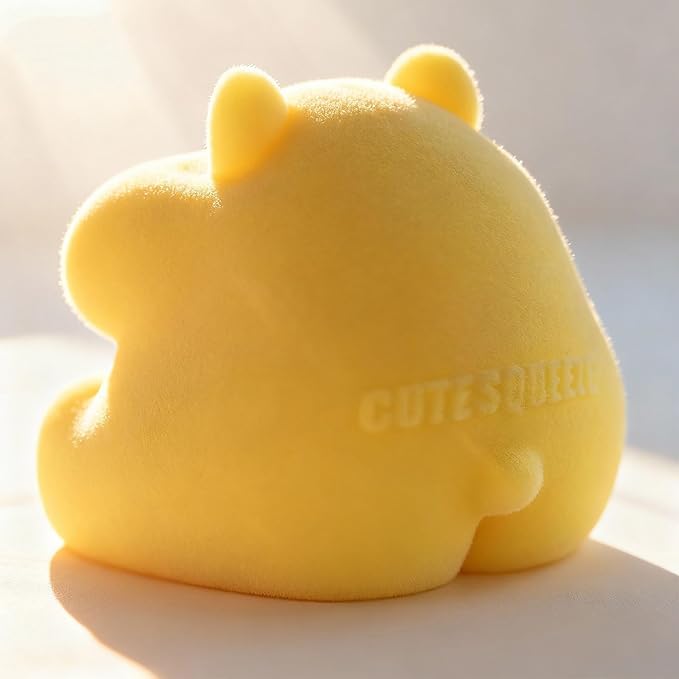 Handmade Taba Squishy Hamster Toy, Cute Squishy Hamster Fidget Toy, Realistic Hamster Toy, Soft Silicone Mochi Furry Toy, Stress Relief Gift for Adults & Kids, Sensory Anxiety Plushie (Yellow)