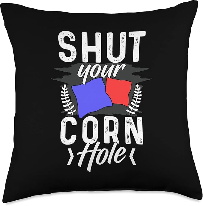 Cornhole Gifts for Men, Women & Kids Funny Bean Bags Cornhole Player Throw Pillow, 18x18, Multicolor