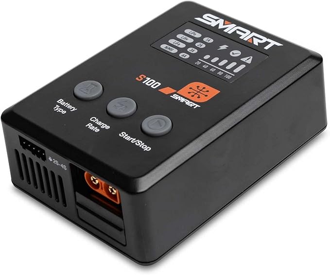 Spektrum Accessories Smart G2 Powerstage Bundle: 810mAh 2S 50C LiPo Battery (IC2), S100 Charger, 65W Power Block, Adapter, SPMXPSS210