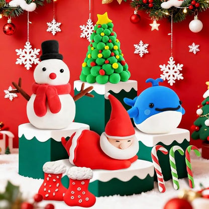 Advent Calendars 2025 Kids, 24 Days Christmas Countdown Calendars DIY Air Dry Modeling Clay for Kids, Assorted Colors Polymer Clay Kit with Sculpture Tools, Best Christmas Gifts for Chidren Boys Girls