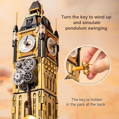 BRICKKK Architecture Big Ben Building Set - Steampunk Clock Tower Construction Kit for Adults and Teens, Famous Landmarks London Model, Collectible Building Bricks Toys
