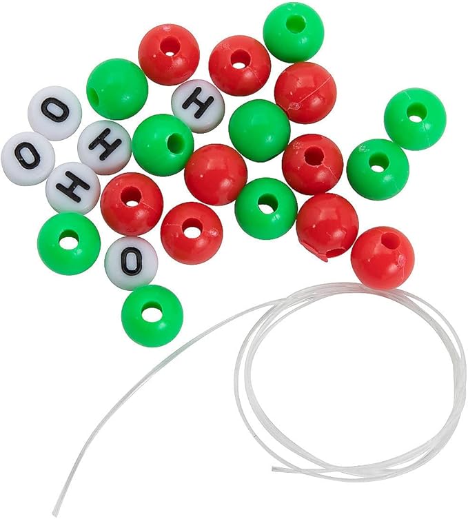 Fun Express Ho Ho Ho Christmas Beaded Bracelets Craft Kit - Makes 12