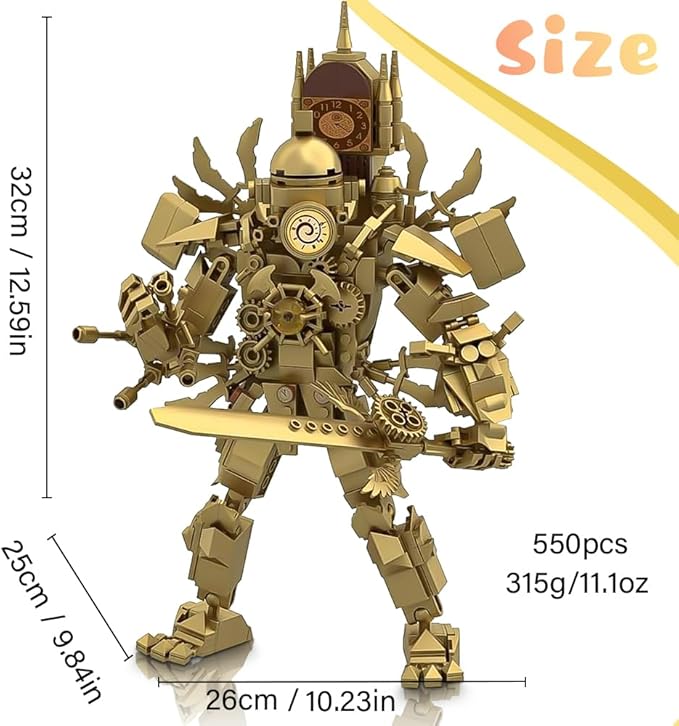 Skibid Toilet Blocks Toys,Upgrade Titan Super Clock Man Building Blocks Toys,Titan Clock Man Game Model Toys (ClockMan)