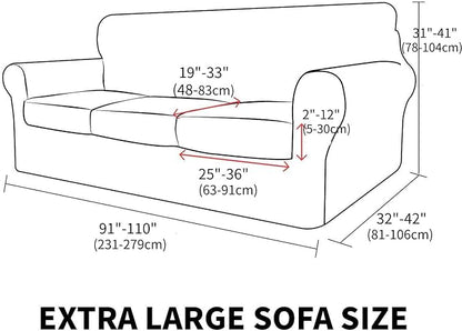 MAXIJIN 4 Piece Jacquard Extra Large Couch Covers for 3 Cushion Couch Super Stretch Non Slip Couch Cover for Dogs Pet Friendly Sofa Slipcover Furniture Protector (Oversized Sofa, Wine Red)