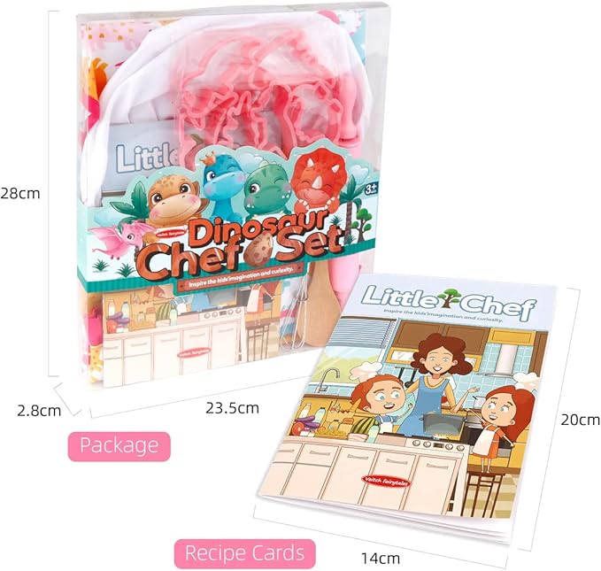 TOONRAIN Kids Cooking and Baking Set Chef Hat and Apron Dress Up Kitchen Costume Boys Girls Toys Birthday Christmas Gift