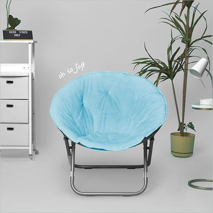 Urban Lifestyle Faux Fur Saucer Chair, Light Blue