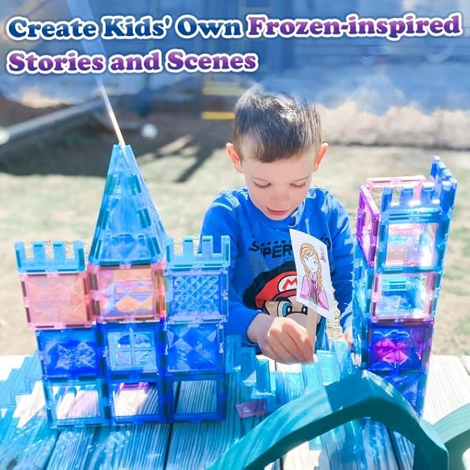 Diamond Magnetic Building Blocks - Frozen Princess Toys for 3-8 Year Old Girls & Boys - 3 4 5 6 Year Old Girl Birthday Xmas Present