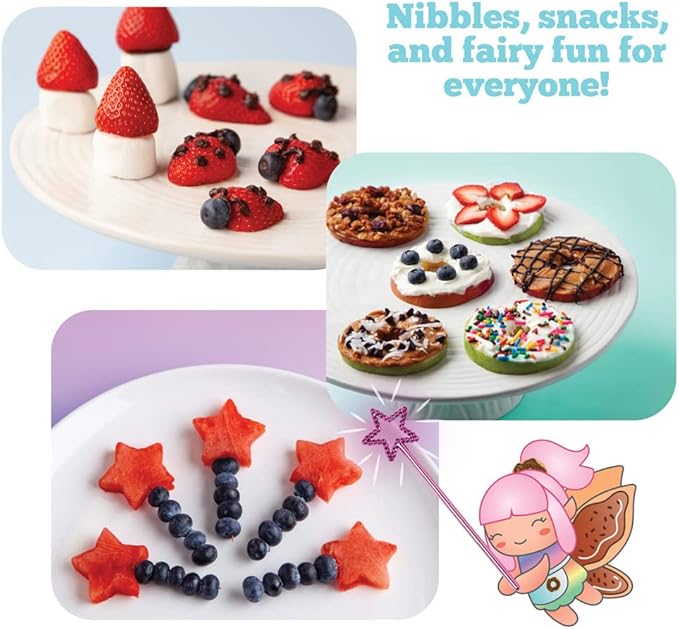 Craft-tastic – Create Your Own Magical Fairy Treats – Includes 40 Page Recipe Book Featuring 18 Fun & Easy-to-Make Recipes, Cookie Cutters, Silicone Cupcake Liners, Spatula, Magic Wand, and More!
