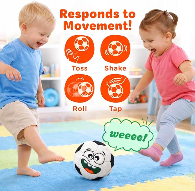 Move2Play, Hilariously Interactive Toy with Music & Sound Effects for Boy & Girl | Ball for Toddler & Baby | 6, 12, 18+ Months | 1, 2, 3+ Year Old