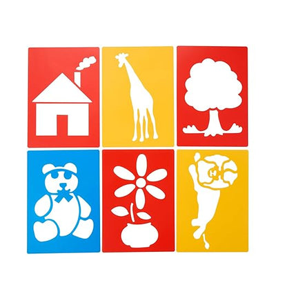 Colorations Large Washable Plastic Everyday Objects Stencils - Set of 12