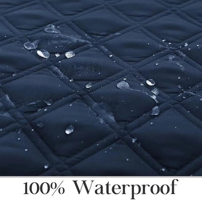 TOMORO Non-Slip Recliner Sofa Cover - 100% Waterproof Seat Recliner Chair Slipcover Furniture Protector, Washable Couch Cover for Dog and Kids, 23 x 38 inch Navy