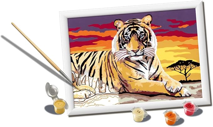 Ravensburger CreArt Majestic Tiger Paint by Numbers Kit for Kids - Painting Arts and Crafts for Ages 11 and Up