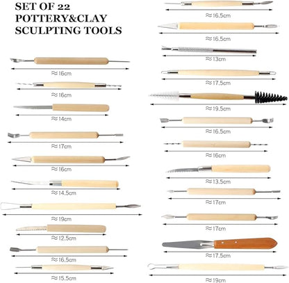 Clay Tools 52PCS Pottery Tools Clay Sculpting Tools Polymer Clay Tools Kit Ceramic Tools for DIY Handcraft Modeling Clay Carving Tools Set