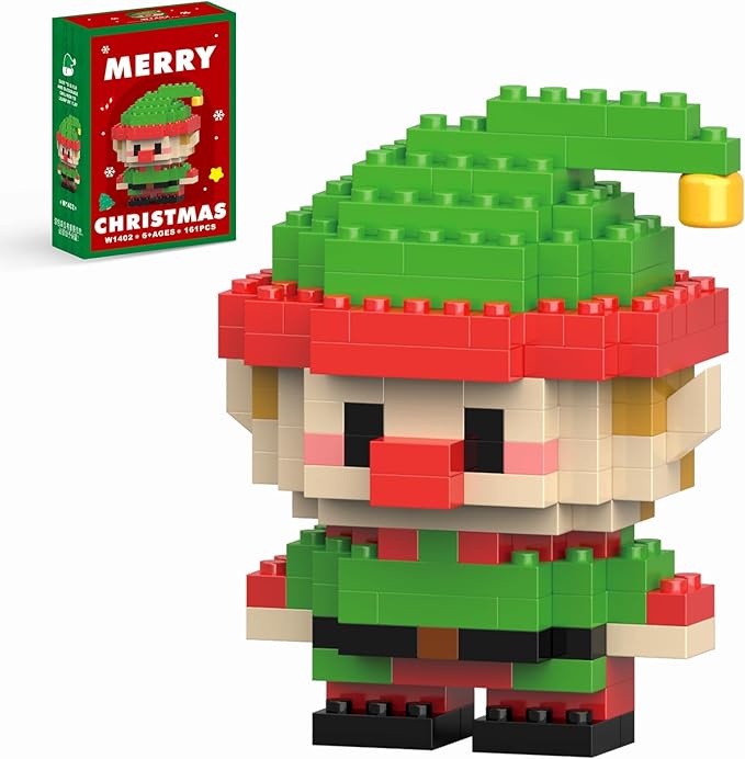 Christmas Elf Building Blocks Set Compatible with Lego Advent Calendar 2024 Stacking New Toys Holiday Present Box New Year Xmas Gifts for Kids for Boys & Girls and Adults