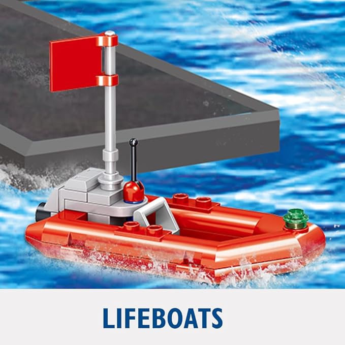 Police Station Building Blocks Set, 800pcs Building Toy with Ship,Boat & Helicopter for Boys 6+,Compatible with Lego