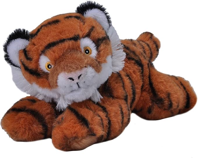 Wild Republic EcoKins Mini Tiger Stuffed Animal 8 inch, Eco Friendly Gifts for Kids, Plush Toy, Handcrafted Using 7 Recycled Plastic Water Bottles