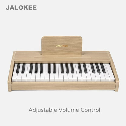 Kids Piano Keyboard, Digital Piano for Kids, Music Educational Instrument Toy, Wood Toy for 3+ Girls and Boys (Oak, 37 Keys)