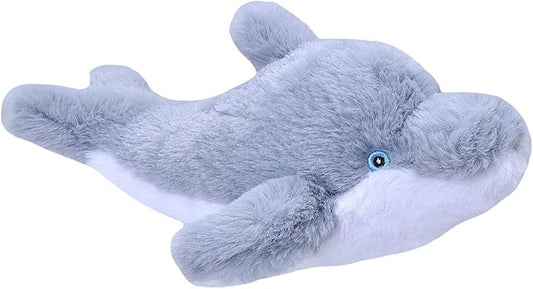 Wild Republic EcoKins Mini Dolphin Stuffed Animal 8 inch, Eco Friendly Gifts for Kids, Plush Toy, Handcrafted Using 7 Recycled Plastic Water Bottles
