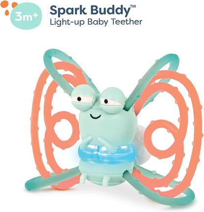 B. toys – Sensory Teether – Glowing Firefly Toy – Light-up Baby Toys – Interactive Teething Toy for Babies – 3 Months + – Spark Buddy