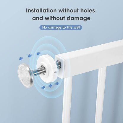 Baby Gate for The House Indoor/Outdoor, Retractable Baby Gate for Stairs, Dog Gate for Doorways Hallways, Extra Tall Child Safety Gate Extends Up to Extra Wide, Easy Fit Pet Gate.