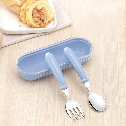 4 Pcs Toddler Utensils, Toddler Forks and Spoons,stainless Steel Baby Utensils Baby Silverware Set with Storage Box for Safe Dining
