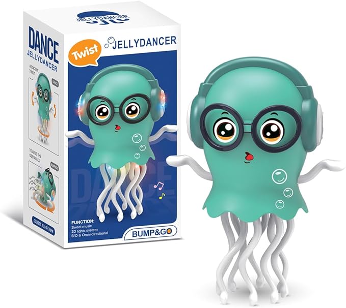 Dancing Jellydancer Baby Toy, Crawling Infant Tummy Time Toy, Magic Dancing Music Crawling Toys for 3 4 5 6 7 8 Year Old Kids Boy Girl Birthday Gifts, Interactive Relax Fidget Easter Gifts