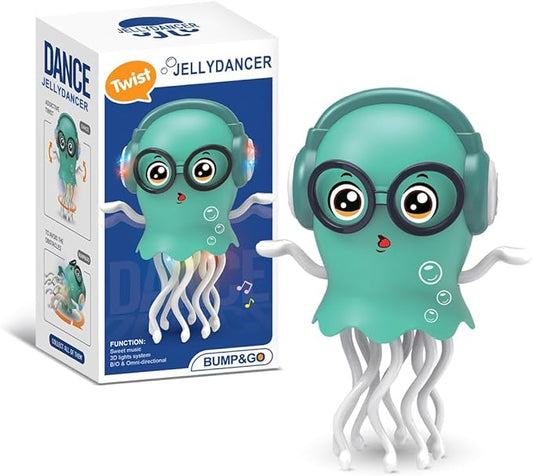 Dancing Jellydancer Baby Toy, Crawling Infant Tummy Time Toy, Magic Dancing Music Crawling Toys for 3 4 5 6 7 8 Year Old Kids Boy Girl Birthday Gifts, Interactive Relax Fidget Easter Gifts
