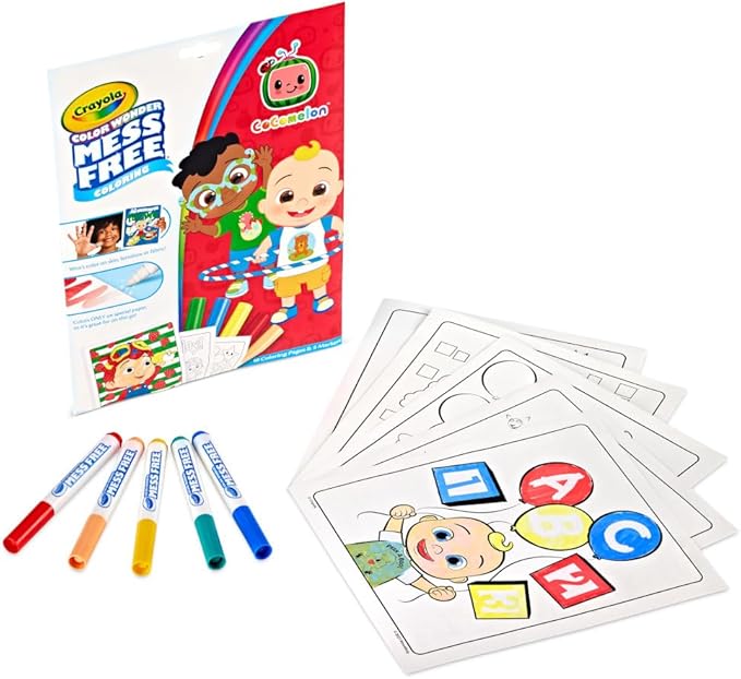 Crayola Cocomelon Color Wonder Coloring Set, Cocomelon Coloring Pages, Mess Free Coloring for Toddlers, Travel Activity, Gift for Kids